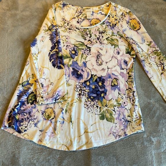 Chico’s Floral Print Top - Picture 2 of 3